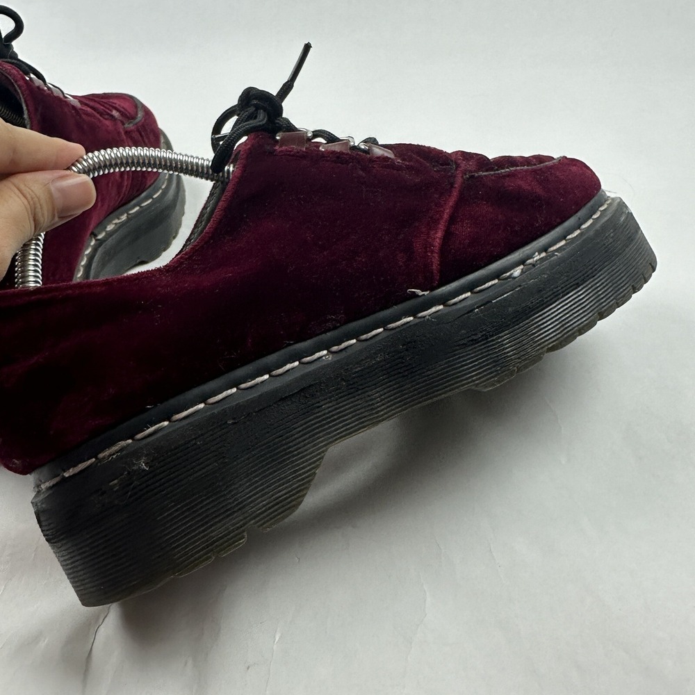 Dr Martens Aggy Creeper 1461 Red‎ Velvet Chunky Platform Boots Agyness Deyn 10 - Picture 8 of 12